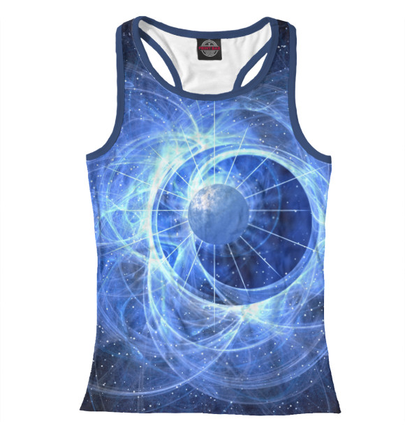 Женская майка-борцовка с изображением Энергия цвета Белый