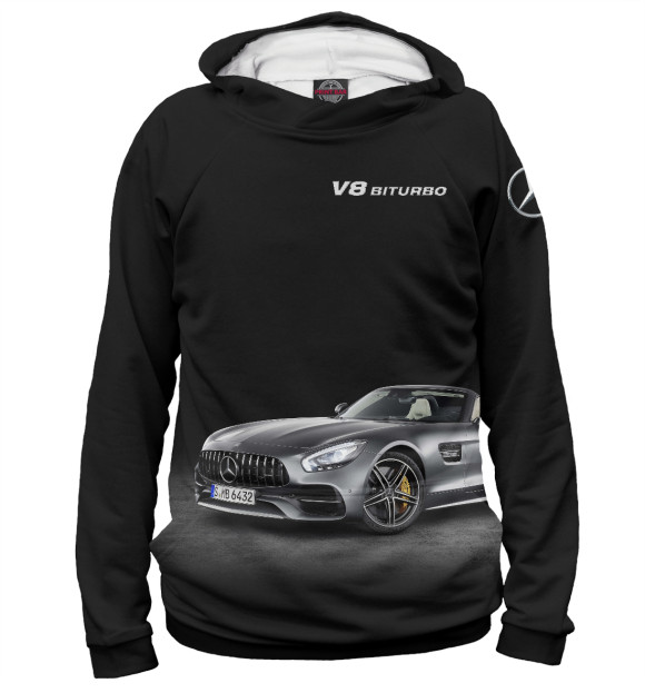 Женское худи с изображением V8 Biturbo цвета Белый