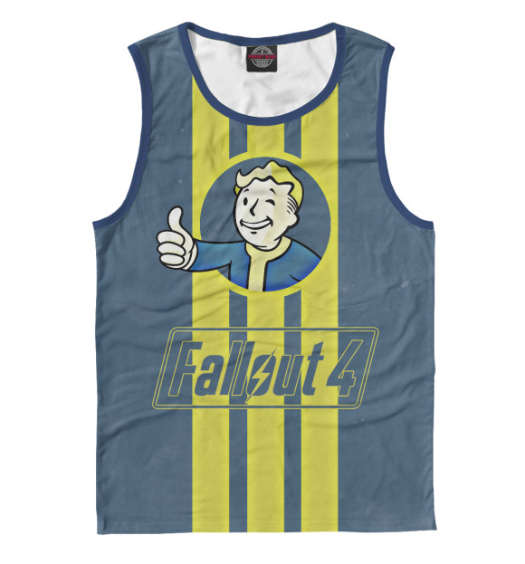 Мужская майка с изображением Fallout 4 Vault Boy цвета Белый