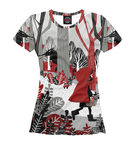 

Футболки Print Bar, Белый, Красная шапочка