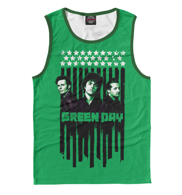 Майка для мальчика с притом Green Day цвета Белый Майка для мальчика с изображением Green Day цвета Белый