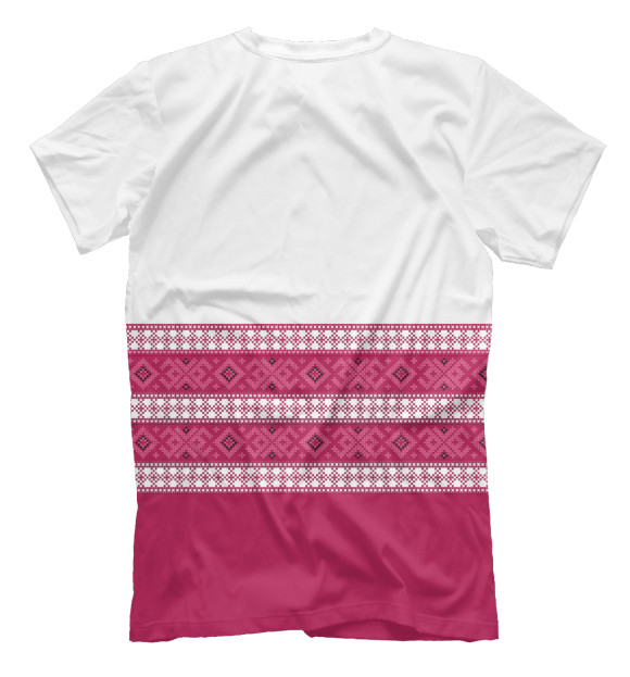 Мужская футболка с изображением Белорусская вышиванка цвета Белый