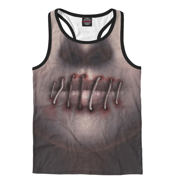 Мужская майка-борцовка с изображением Лицо цвета Белый