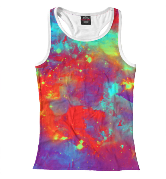 Женская майка-борцовка с изображением Космический цвета Белый