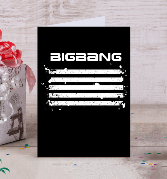 Открытка с изображением BigBang цвета Белый