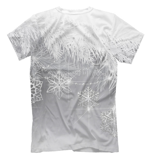 Мужская футболка с изображением Зимние узоры цвета Белый