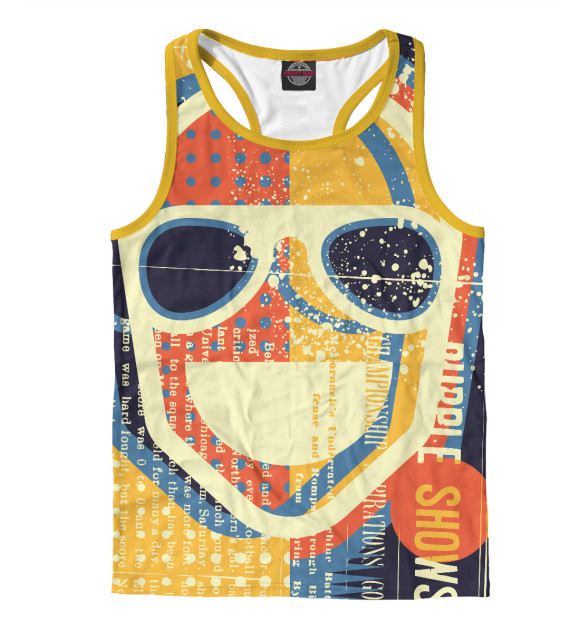 Мужская майка-борцовка с изображением Психоделика цвета Белый