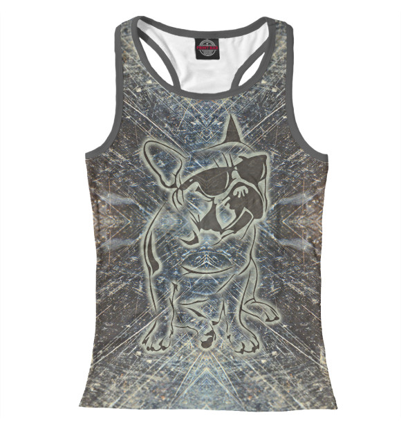 Женская майка-борцовка с изображением Doggy цвета Белый