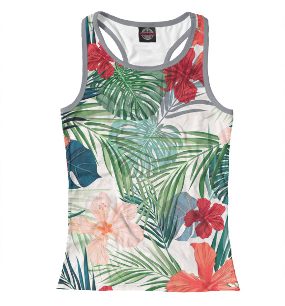 Женская майка-борцовка с изображением Пальмы цвета Белый