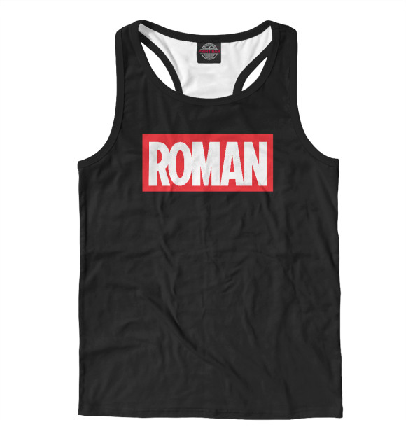 Мужская майка-борцовка с изображением Роман цвета Белый