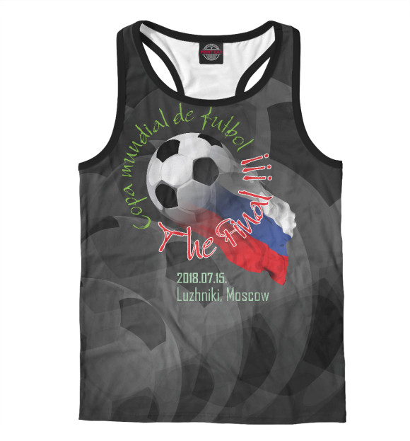 Мужская майка-борцовка с изображением Чемпионат мира 2018 Финал цвета Белый