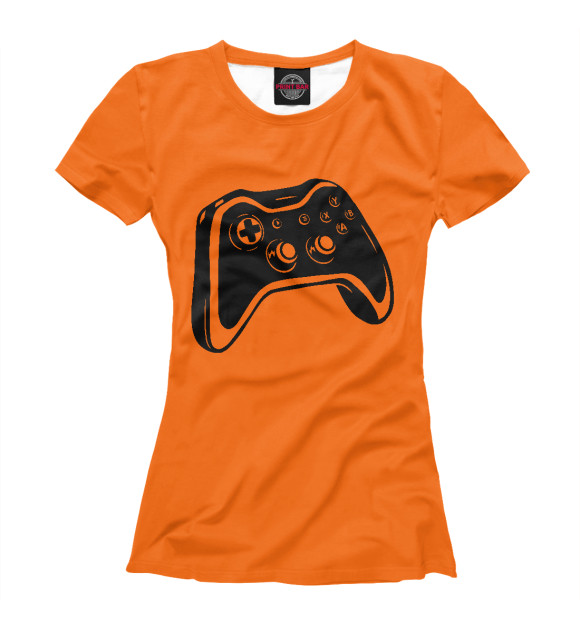 Женская футболка с изображением Game controller цвета Белый