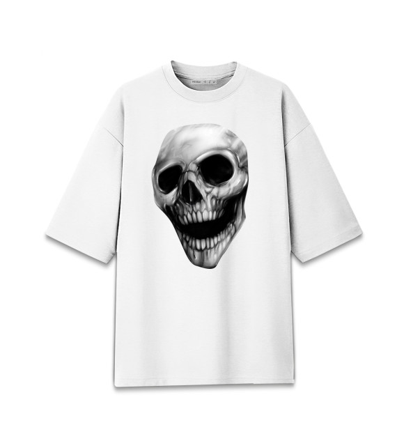 Мужская футболка оверсайз с изображением Череп цвета Белый