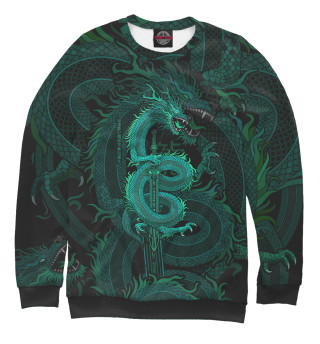Мужской свитшот Зеленый дракон - древний Китай