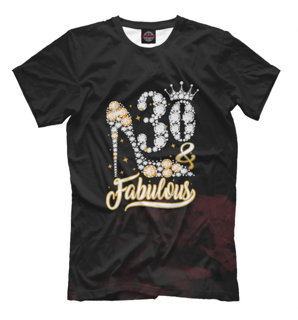 Мужская футболка с изображением 30 Fabulous цвета Белый