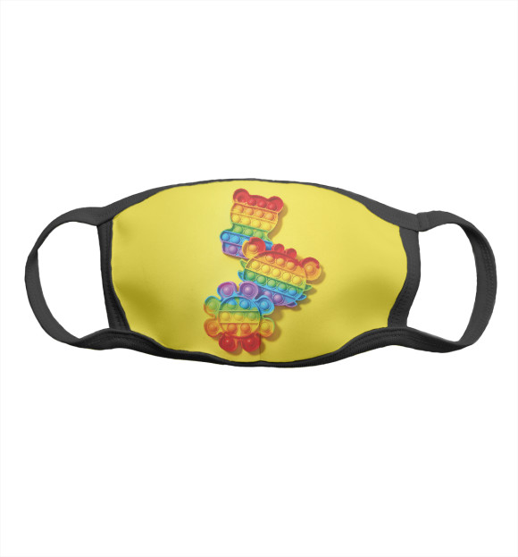 Маска тканевая с изображением Pop it антистресс цвета Белый