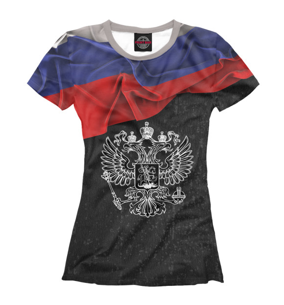 Футболка для девочек с изображением Моя Россия! цвета Белый