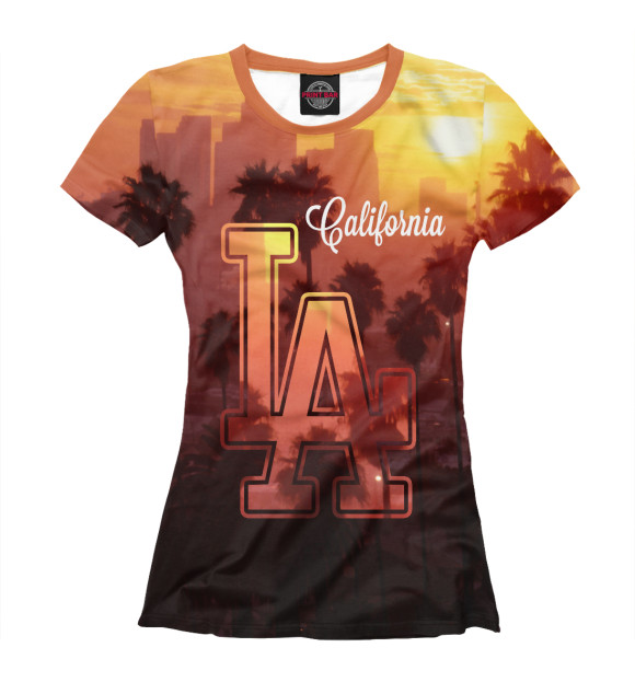 Футболка для девочек с изображением Лос-Анджелес цвета Белый