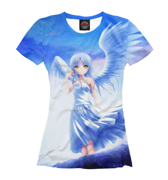 Женская футболка с изображением Ангел Аниме цвета Белый