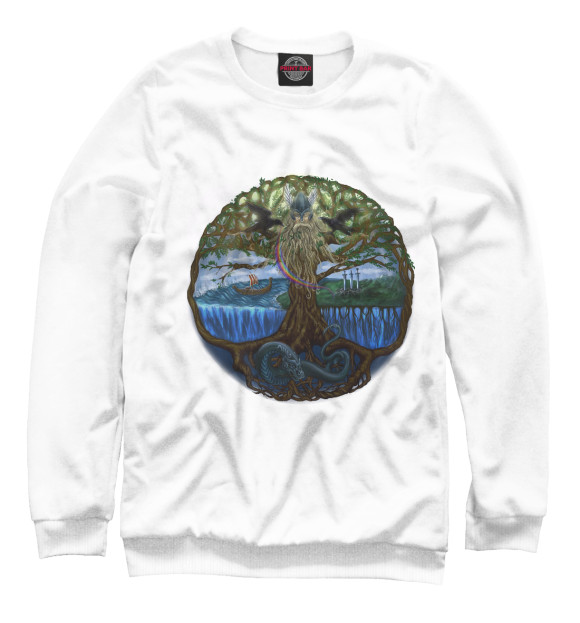 Мужской свитшот с изображением Время легенд цвета Белый