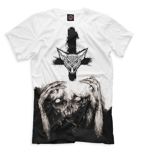 Футболка для мальчиков с изображением Хоррор цвета Молочно-белый