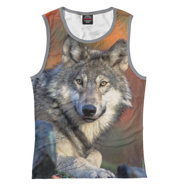 Майка для девочки с изображением Добрый Волк цвета Белый