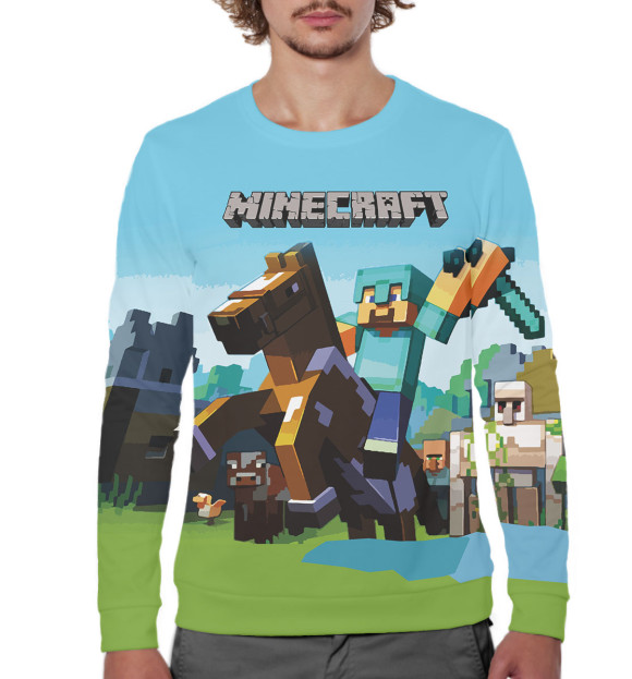 Мужской свитшот с изображением Minecraft цвета Белый