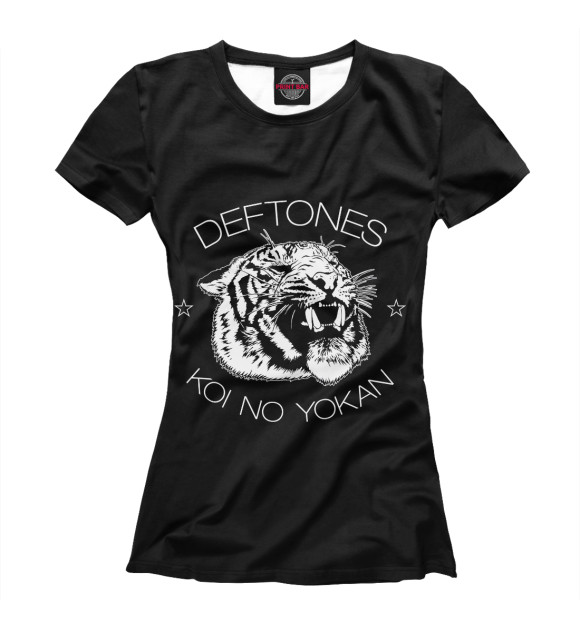 Футболка для девочек с изображением Deftones цвета Белый