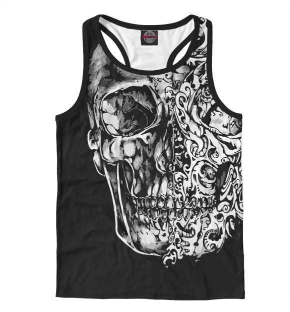 Мужская майка-борцовка с изображением SKL цвета Белый