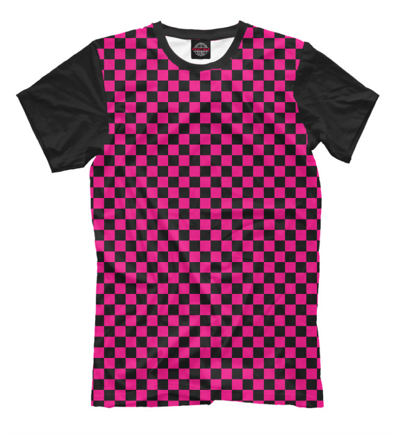 Мужская футболка с изображением Черно-розовый цвета Молочно-белый