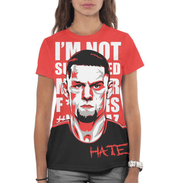 Женская футболка с изображением Нейт Диас цвета Белый