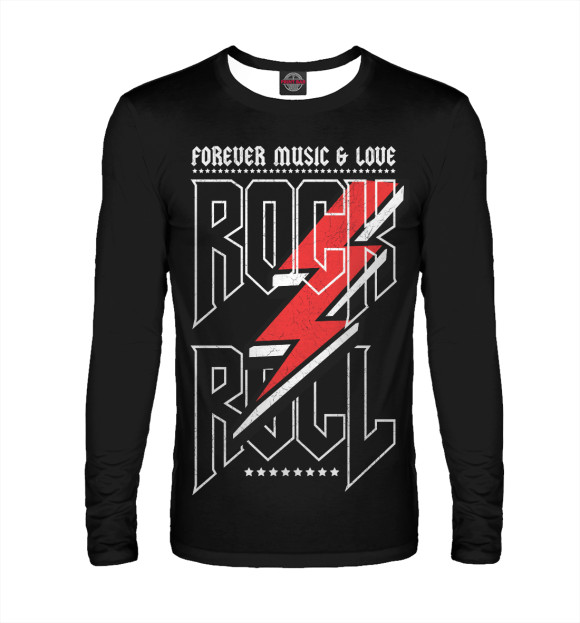 Мужской лонгслив с изображением Rock цвета Белый