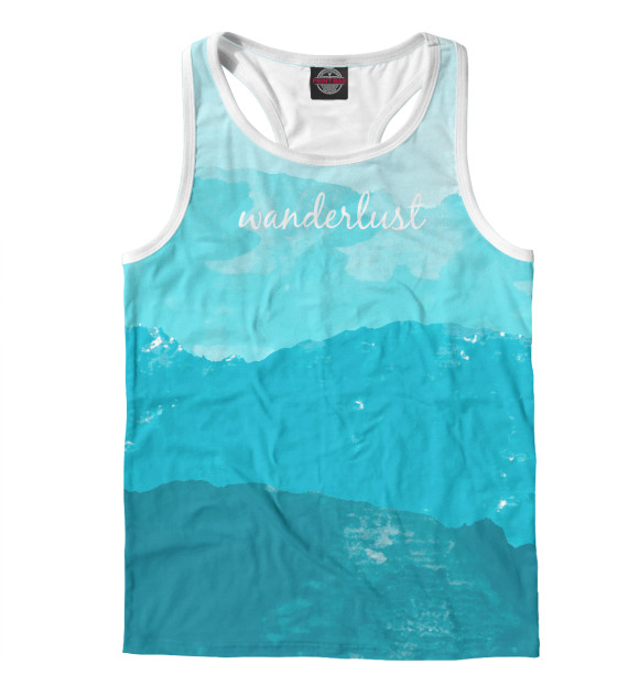 Мужская майка-борцовка с изображением Путешественник цвета Белый