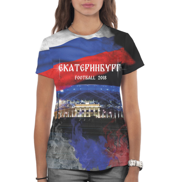 Женская футболка с изображением Екатеринбург цвета Белый