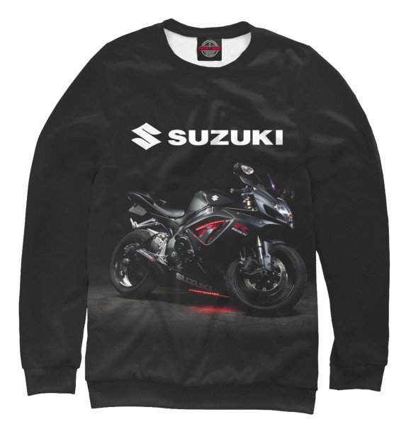 Женский свитшот с изображением Suzuki GSX цвета Белый