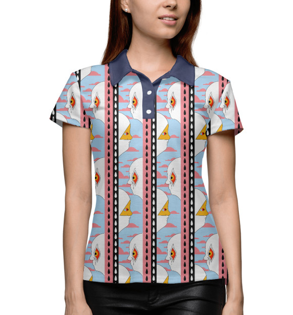 Женское поло с изображением Райские врата цвета Белый