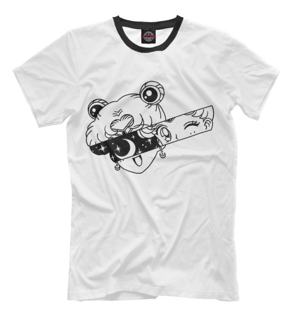 Мужская футболка с изображением Сейлор Мун цвета Молочно-белый