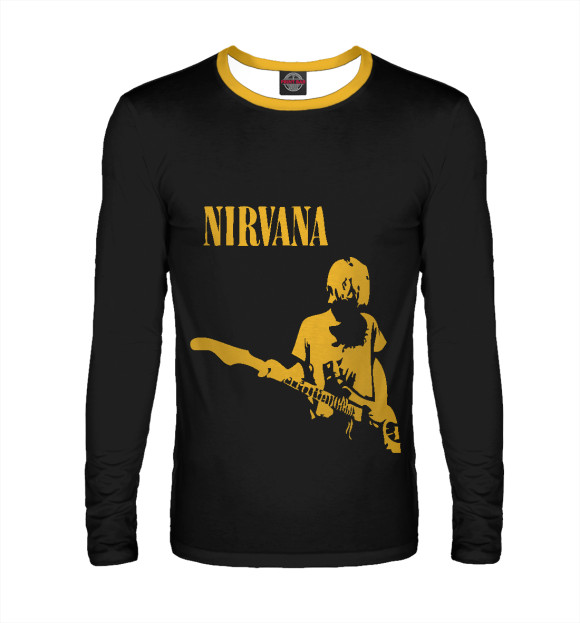 Мужской лонгслив с изображением Nirvana цвета Белый