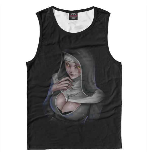 Мужская майка с изображением Sexy nun цвета Белый