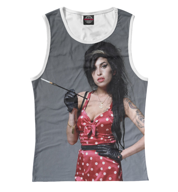 Майка для девочки с изображением Amy Winehouse цвета Белый