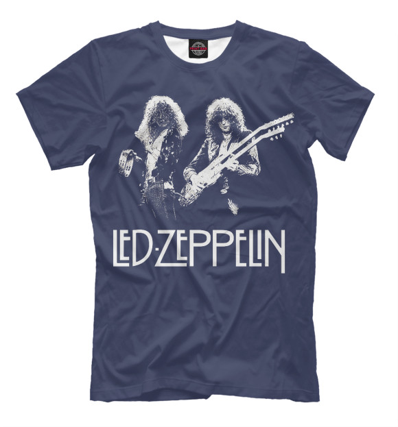 Мужская футболка с изображением Led Zeppelin цвета Серый