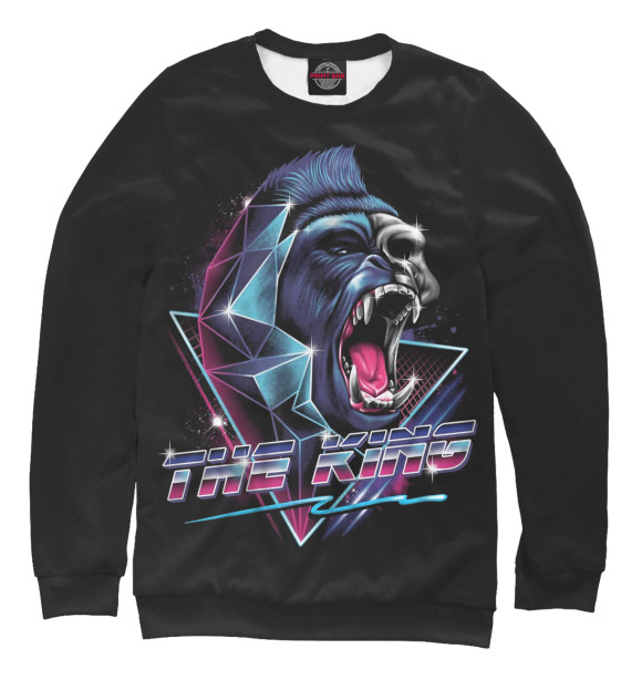 Свитшот для девочек с изображением The King цвета Белый