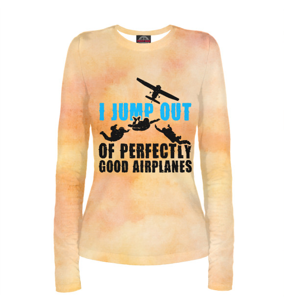 Женский лонгслив с изображением Skydive Skydiving Helmet цвета Белый