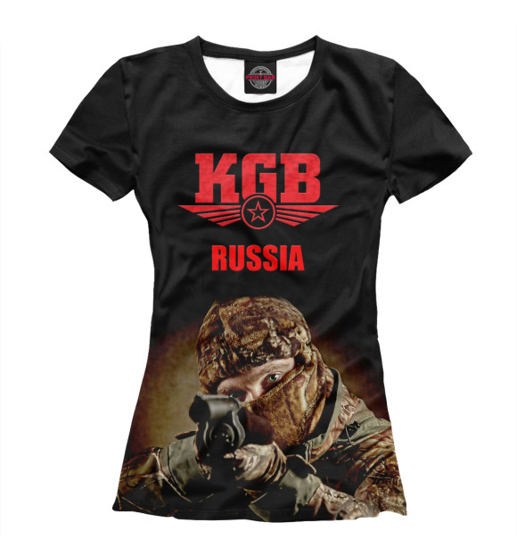 Женская футболка с изображением КГБ цвета Белый