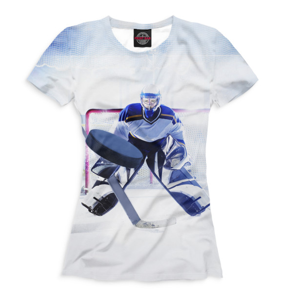 Футболка для девочек с изображением Хоккей цвета Белый