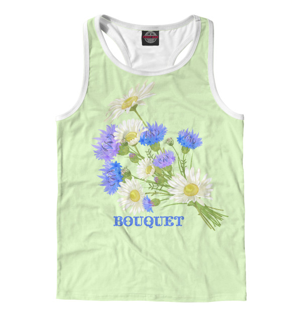 Мужская майка-борцовка с изображением Bouquet цвета Белый