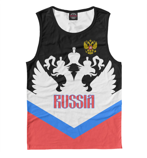 Мужская майка с изображением Россия цвета Белый