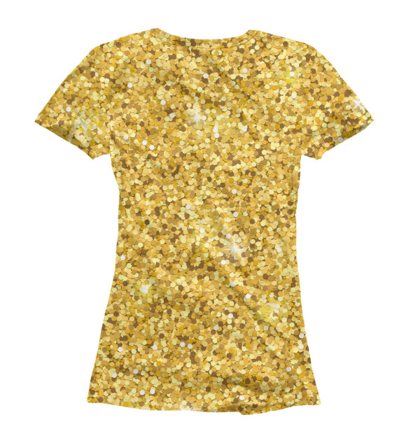 Женская футболка с изображением Золотые блестки цвета Белый