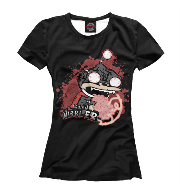 Футболка для девочек с изображением Зубастик цвета Белый