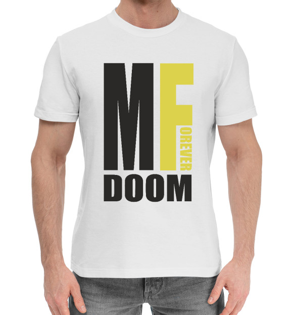 Мужская хлопковая футболка с изображением MF Doom Forever цвета Белый